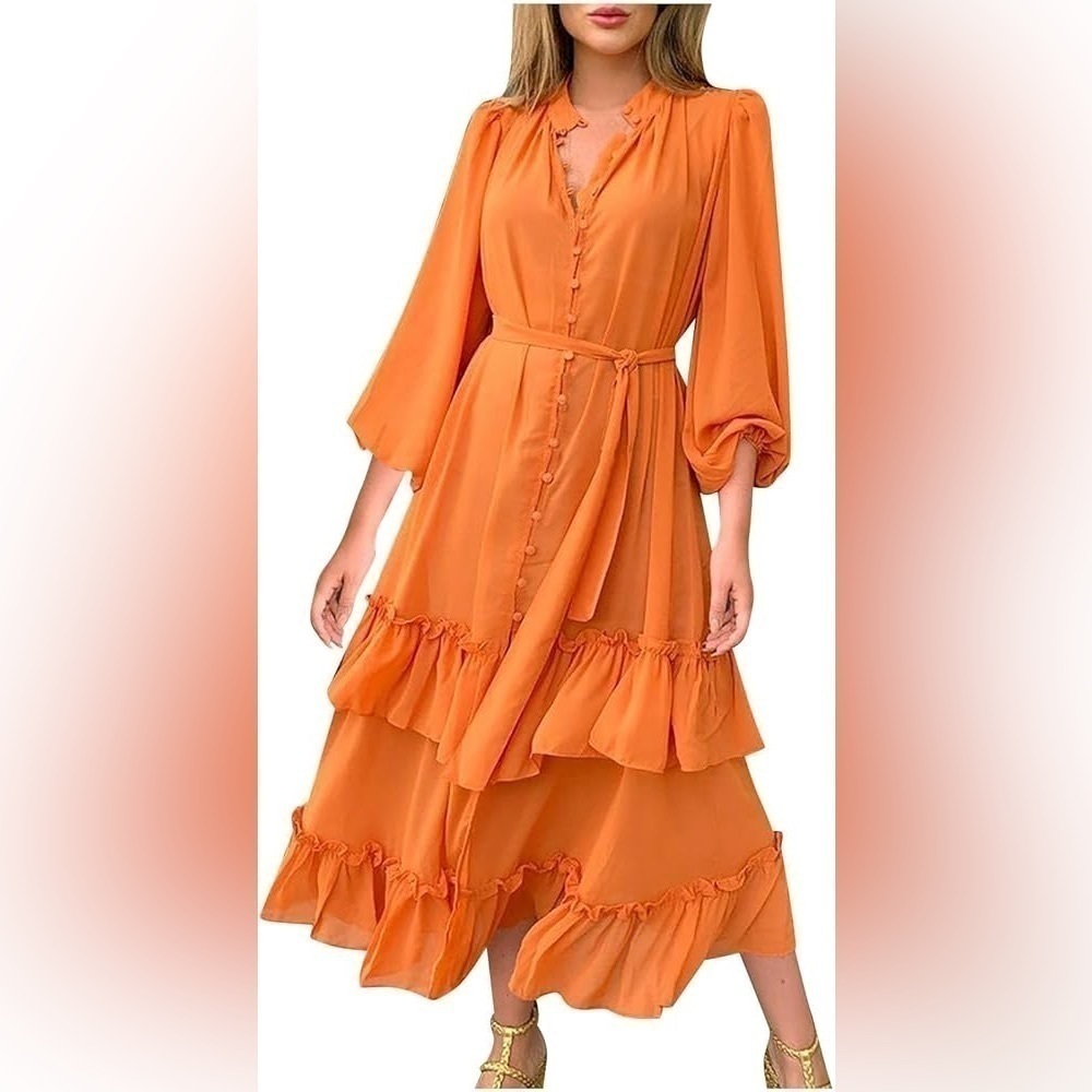 Women's  Layered Ruffle Maxi Dress